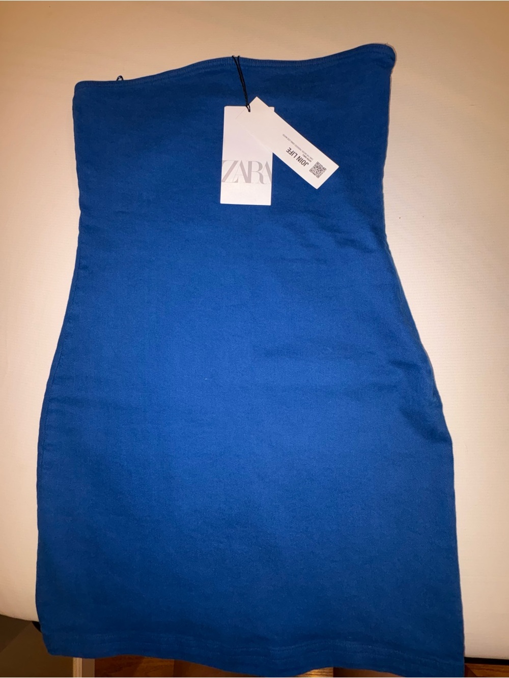ZARA Cobalt Strapless Bodycon Dress